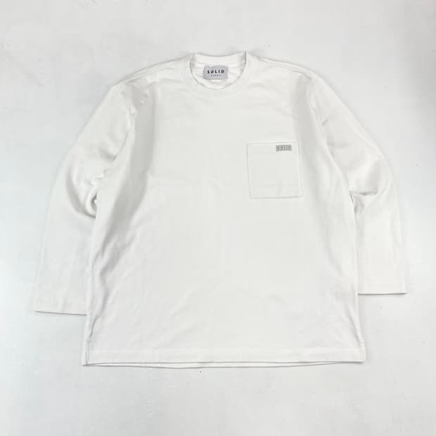 우영미 솔리드 옴므 포켓 화이트 롱 슬리브 (105)