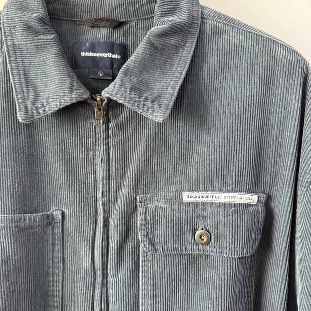 Washed Corduroy Zip Jacket Dark Slate