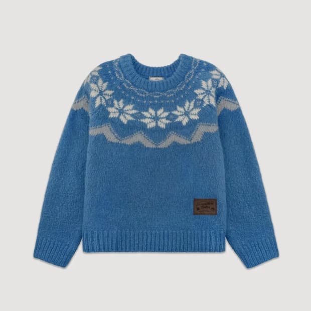 썸웨어버터 스노우 알파카 노르딕 니트