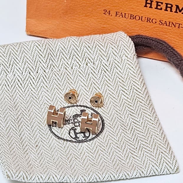 [최상급] 에르메스 팝아슈 미니 귀걸이 골드&뉴골드 [정품]