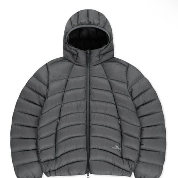 썬러브 경량패딩 후드 플라이 라이트 다운 자켓 그레이