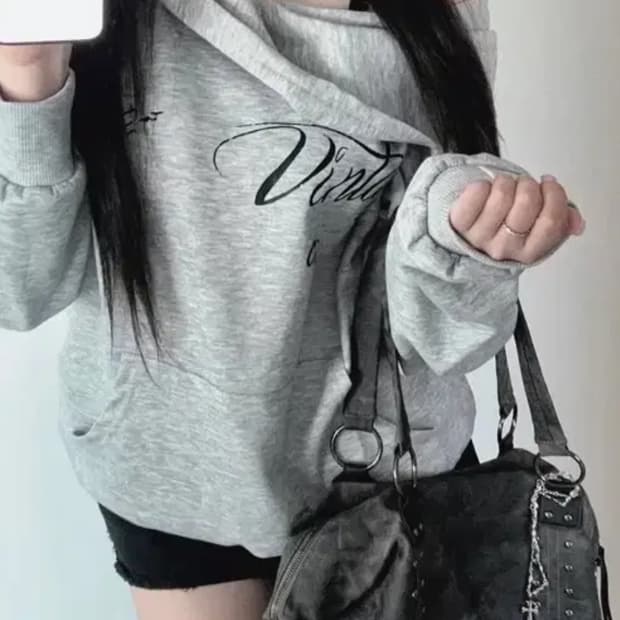 빈티지원숄더 후드티 + 가방 