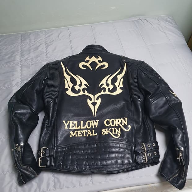 Yellowcorn 메탈스킨 리얼가죽 라이더자켓 레이싱 자켓 가죽자켓