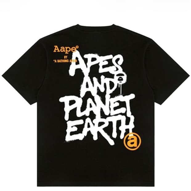 베이프 bape AAPE Basic Tee Black - 25SS