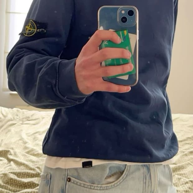 정품 스톤아일랜드 와펜 블루 맨투맨