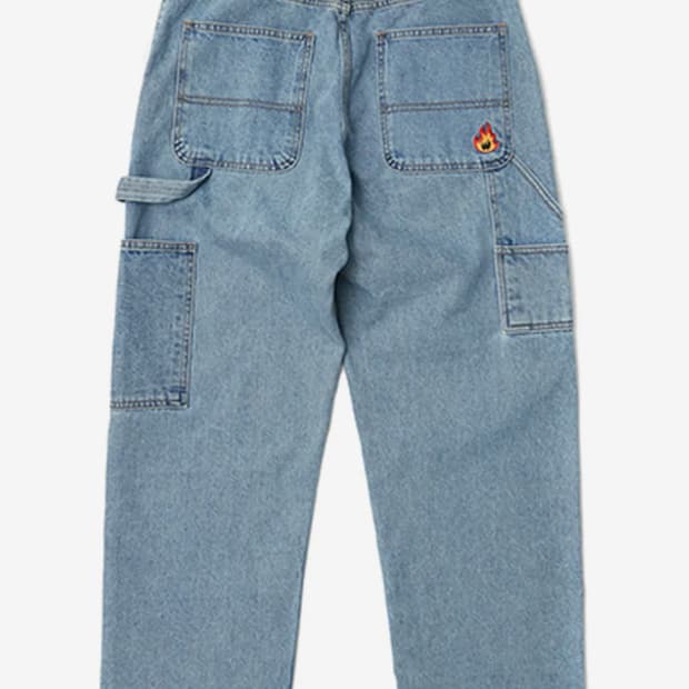 위캔더스 데님 워크팬츠 카펜터 팬츠 연청 L