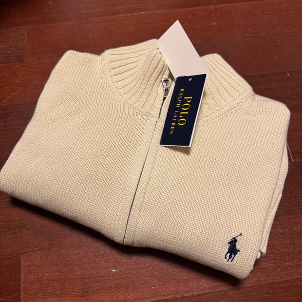 폴로 랄프 로렌 코튼 쿼터 지퍼 스웨터(L)