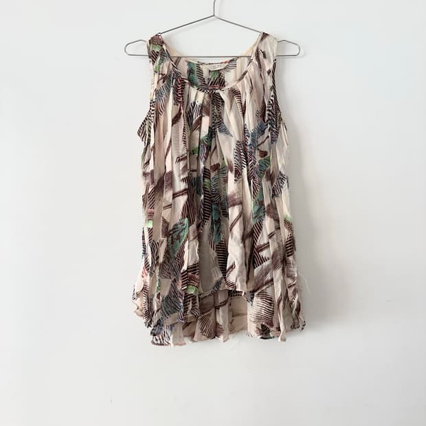 TIME tassel trim sleeveless blouse