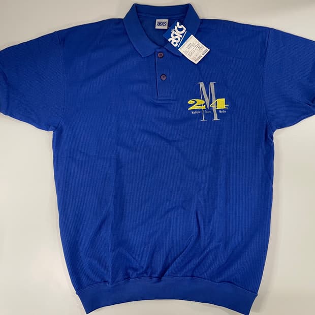 아식스 빈티지 90s 폴로 셔츠 올드 ASICS OLD 1990 블루 L