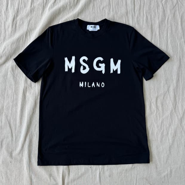 MSGM 블랙 빅로고 반팔 M