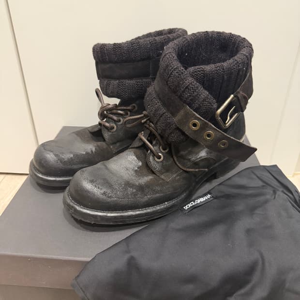 돌체앤가바나 빈티지 울 니트 부츠 