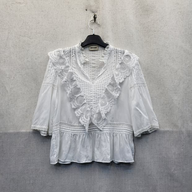 ZADIG&VOLTAIRE 레이스 블라우스 화이트