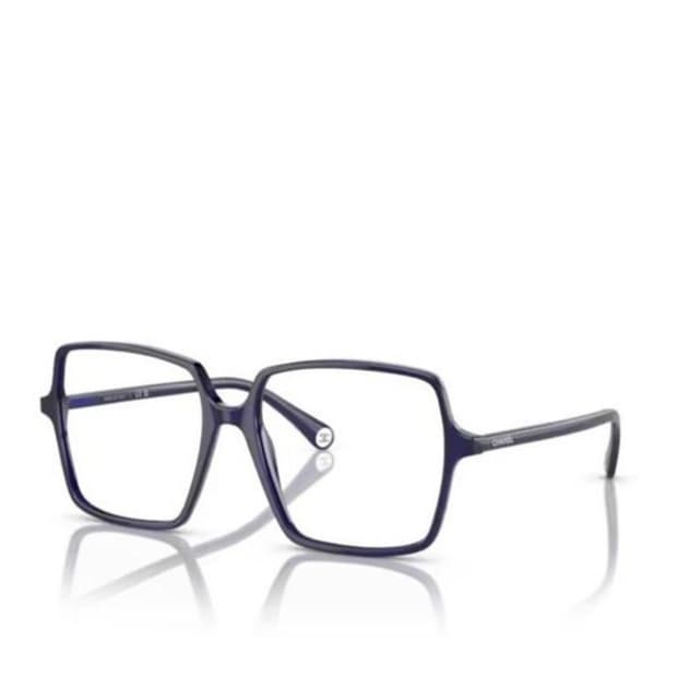 CHANEL EYEWEAR 로고 템플 스퀘어 프레임 안경