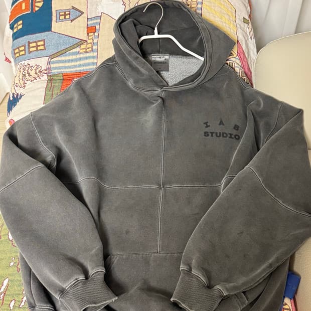 아이앱스튜디오 블록 피그먼트 후드 블랙 (XL)