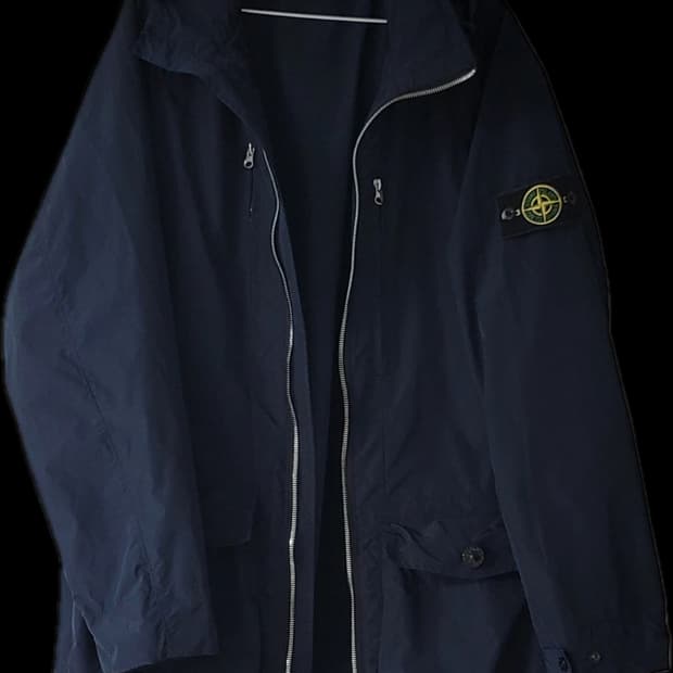 스톤아일랜드 브러시드 코튼 코트 바람막이 네이비