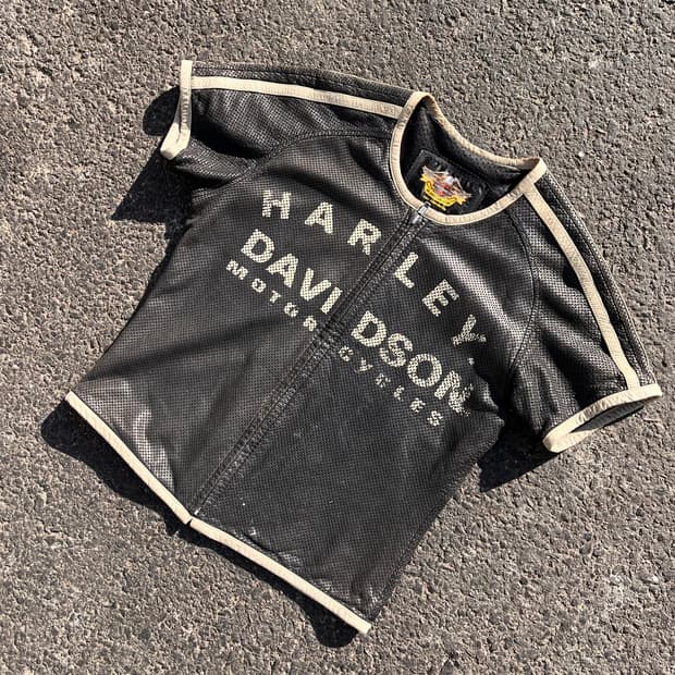 Harley Davidson 할리 데이비슨 메쉬 레더 티셔츠