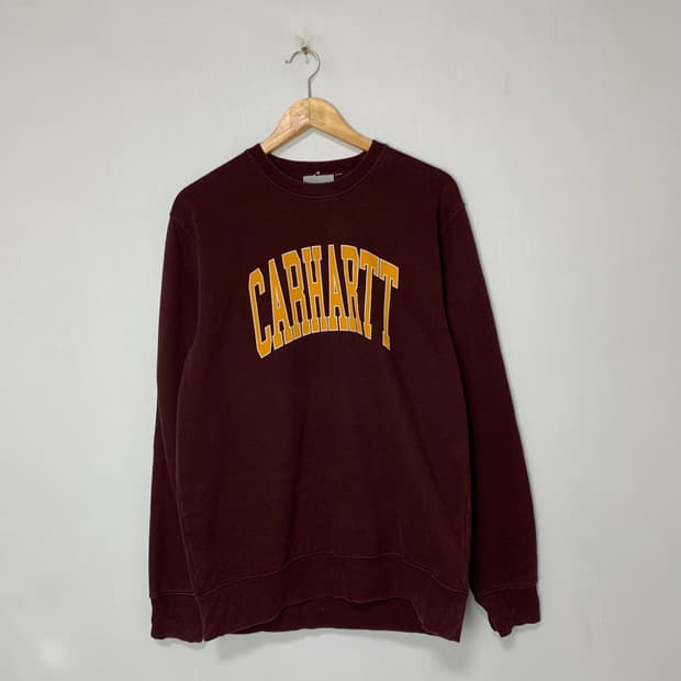 칼하트 버건디 로고 맨투맨 빈티지 남녀공용