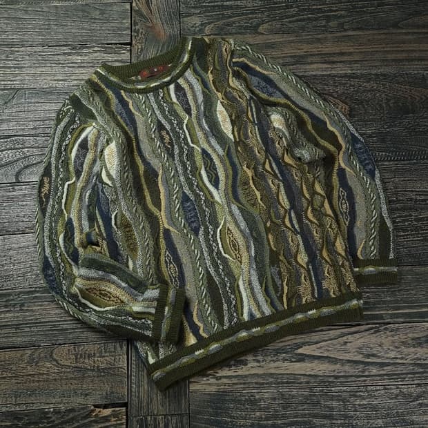 [빈티지] 에스닉 3D 케이블 쿠지맛 니트 M17821