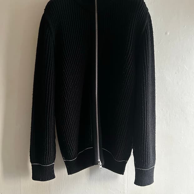 MM6 리버시블 하이넥 니트 집업 M