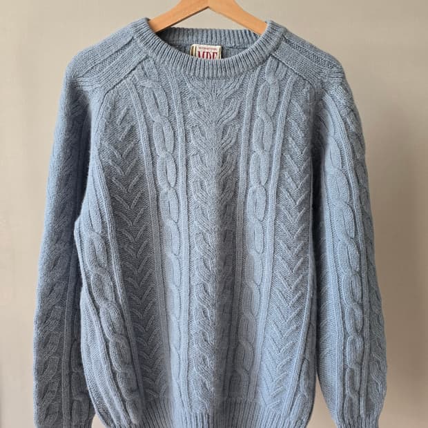 워크웨어 감성의 빈티지 울 100% 니트