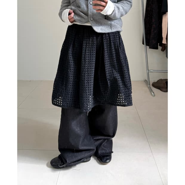 빈티지 펀칭 스커트