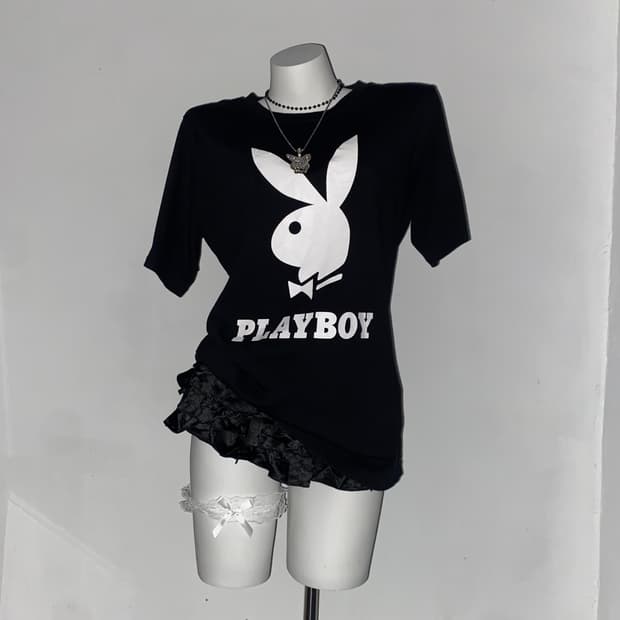PLAYBOY Bunny Black Logo T-Shirt