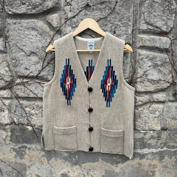 오르테가 핸드 우븐 울 네이티브 웨스턴 치마요 베스트 조끼 42