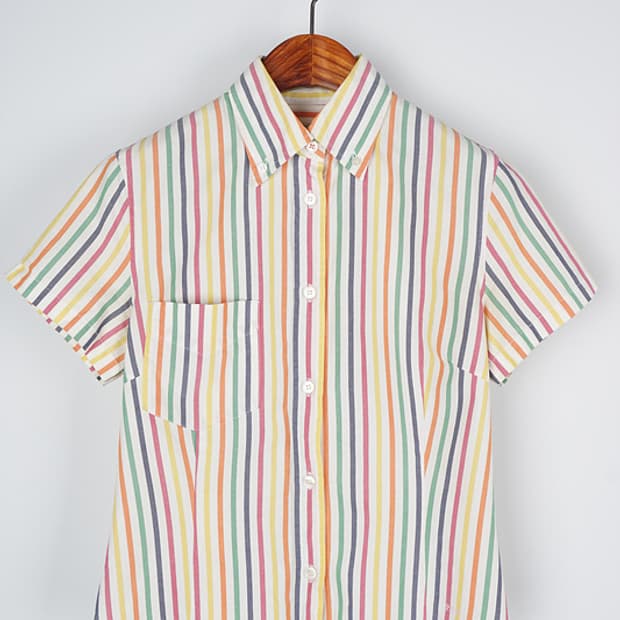 PAUL SMITH multi color stripe shirt