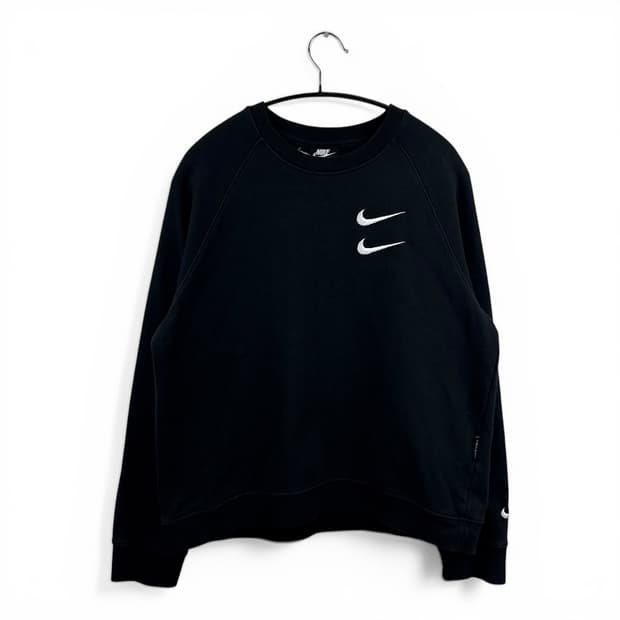 (M) 나이키 더블스우시 맨투맨 블랙