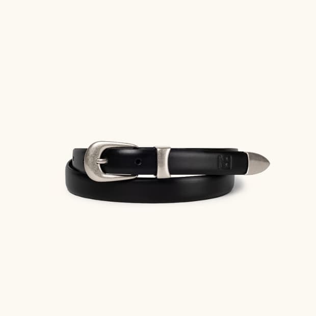 라벨아카이브 LB slim leather belt black 1size