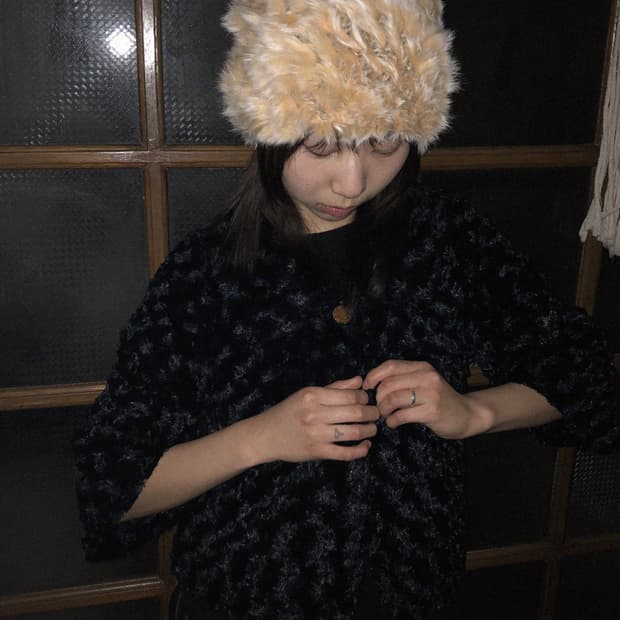 vintage eco fur jacket