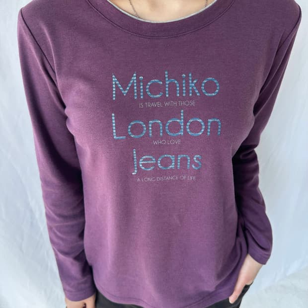Michiko London Jeans 퍼플 티셔츠