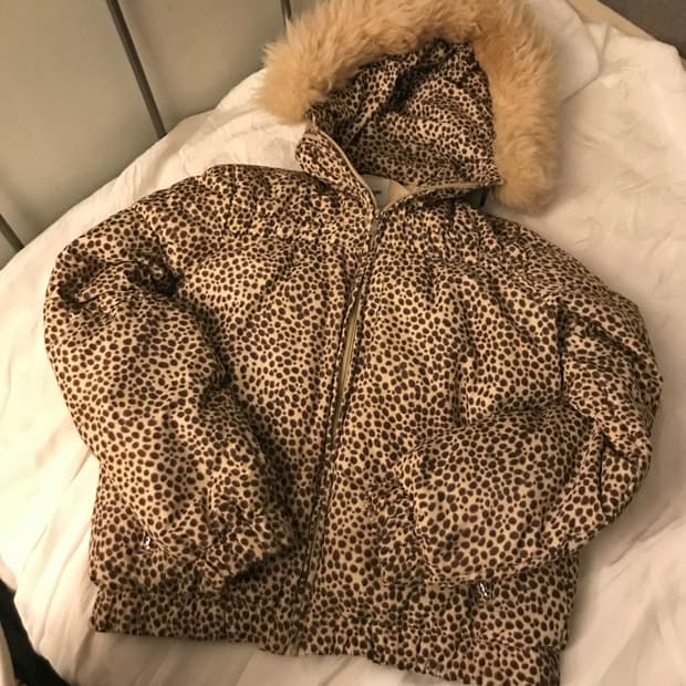 Moschino 모스키노 갸루 레오파드 퍼 패딩