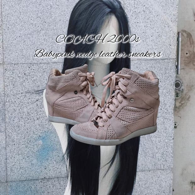 COACH 2000s Babypink wedge leather