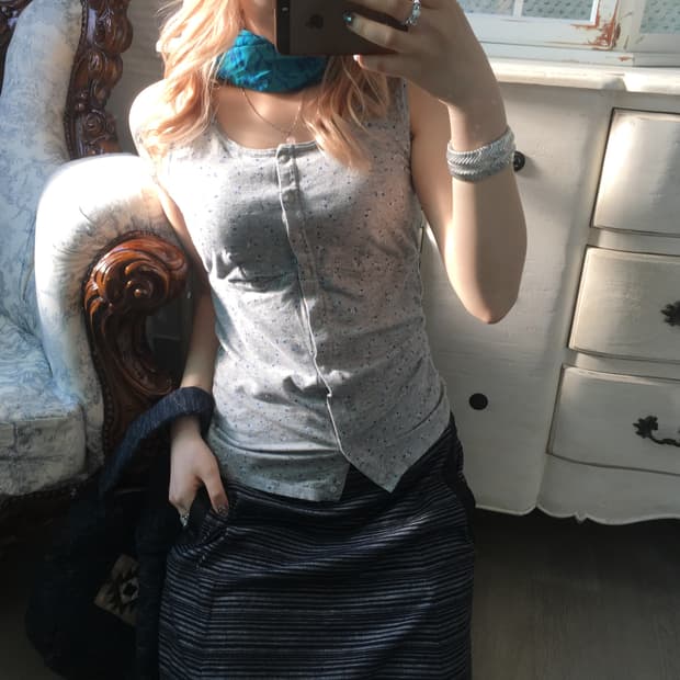 jpn vintage floral pattern button sleeve