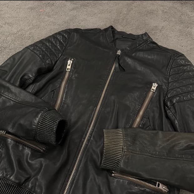 (L)올세인츠 블랙 양가죽 라이더 자켓