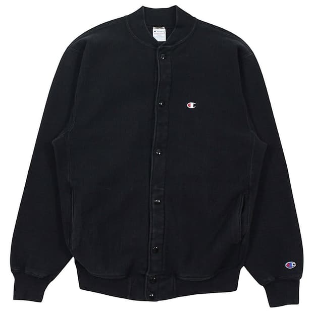 1990s USA 챔피온 리버스위브 스냅 가디건 블랙 빈티지 미국제