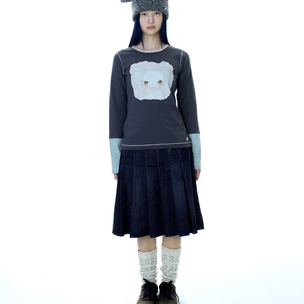 코이세이오 DEEP DENIM PLEATS SKIRT NAVY