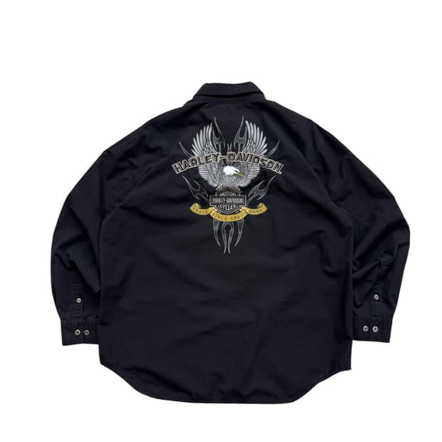 할리데이비슨 이글 플레임 워크셔츠
