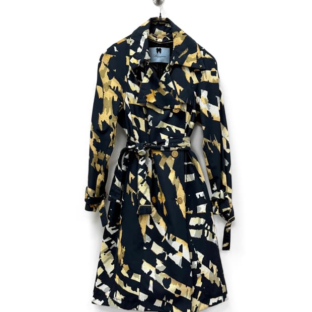 Blumarine Abstract Print Trench Coat
