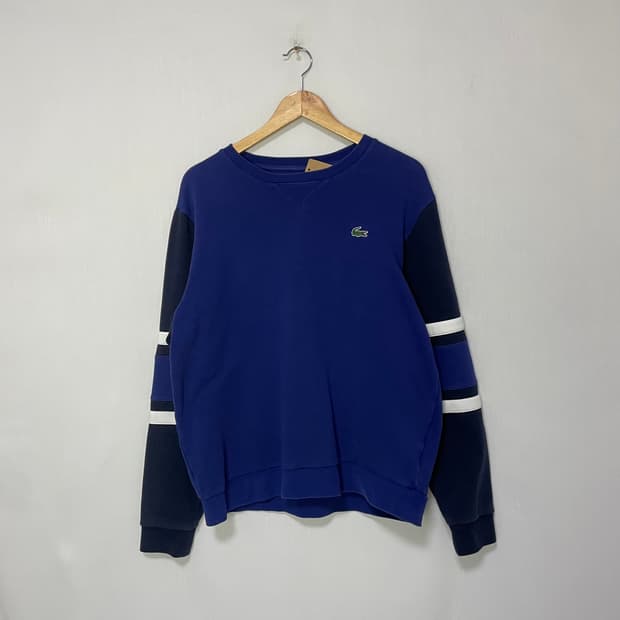 라코스테 맨투맨 L 빈티지 블루 남녀공용