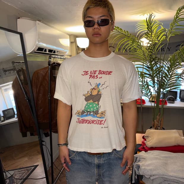 90‘s France humor cartoon print T-shirt 