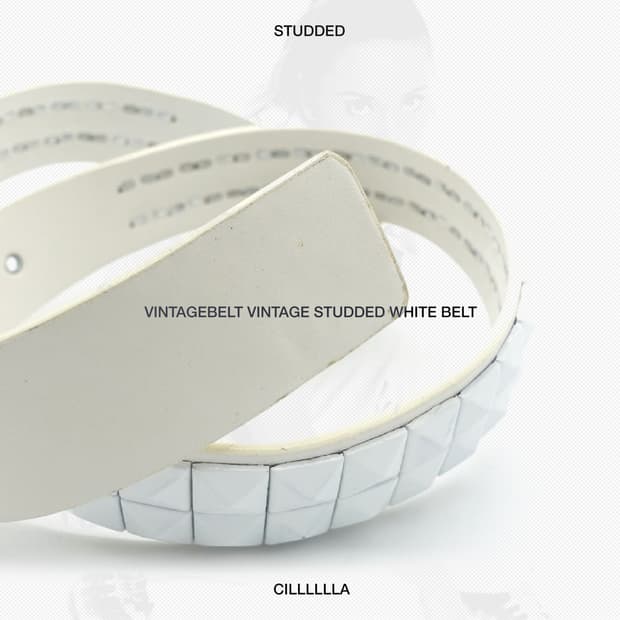 VINTAGEBELT 빈티지 화이트 스터드 벨트