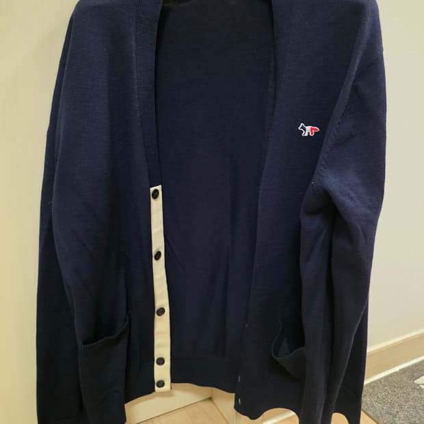 (xxl)메종키츠네 트리컬러 폭스 가디건