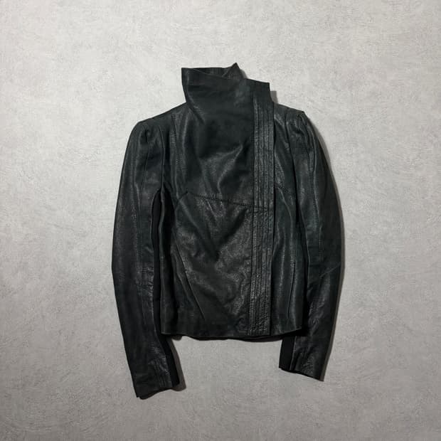 마쥬 하이넥 램스킨 레더자켓 