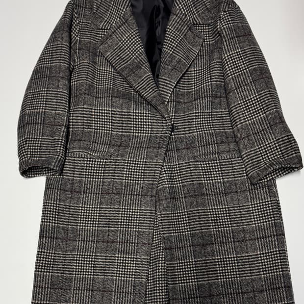 정품 여성 베네통 오버핏 빈티지 체크코트 42
