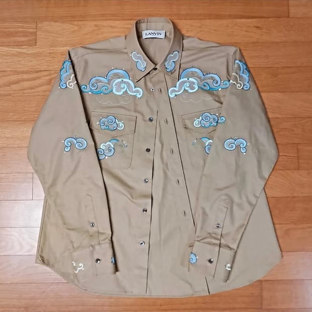 랑방 LANVIN 21s/s 클라우드 엠브로이더리드 오버 셔츠