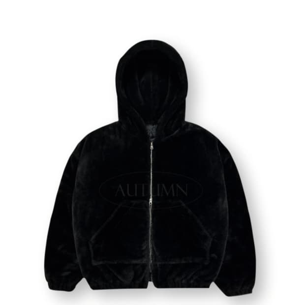 밍크 퍼 후드 집업 패딩