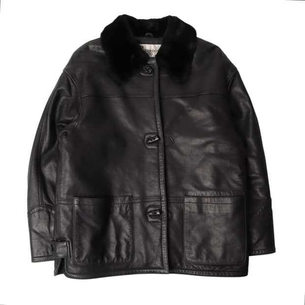 Colebrook 90s 레더 더플 무스탕 초어코트 자켓