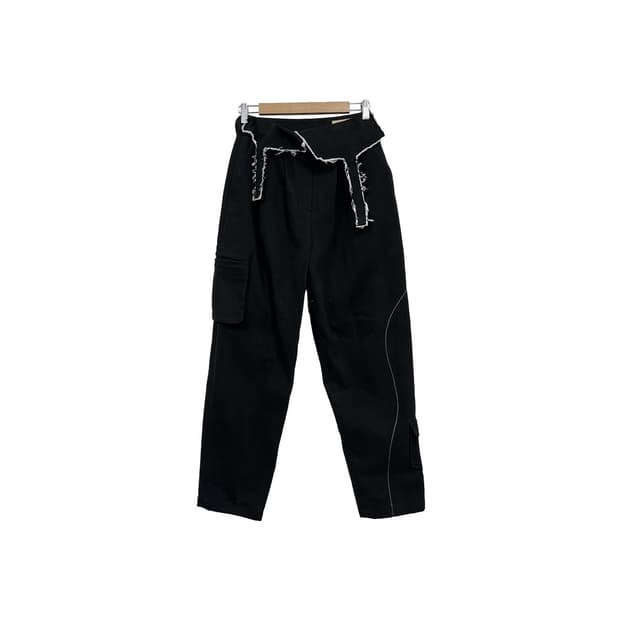 마뗑킴 블록 디테일 스티치 와이드핏 카고 팬츠